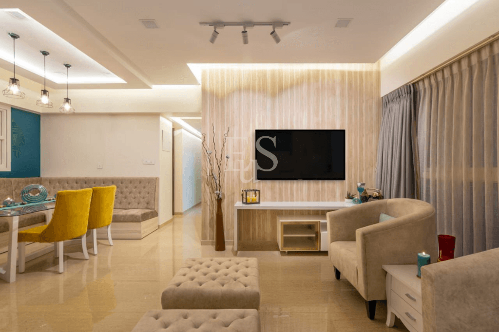 Contemporary open-plan living room