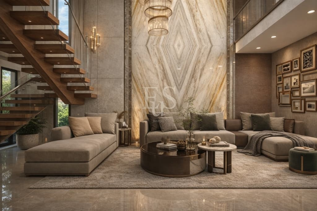 Premium living room with designer furniture
