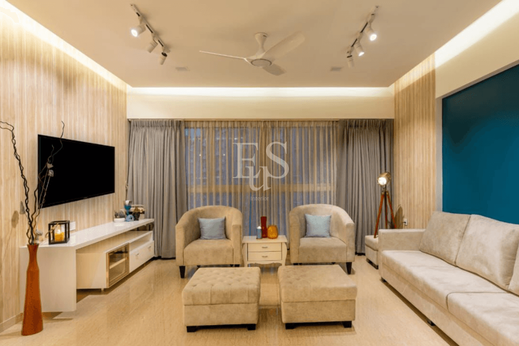 Renovated reception area with gold arch detail